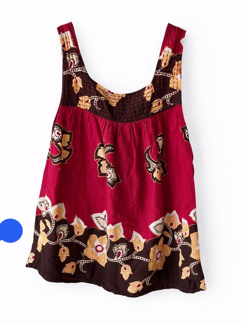 American Rag Floral Boho Tank Top - Burgundy & Brown